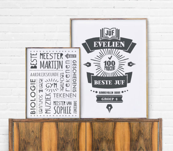 Zelf posters maken - diy Cadeautje voor Juf en meester
