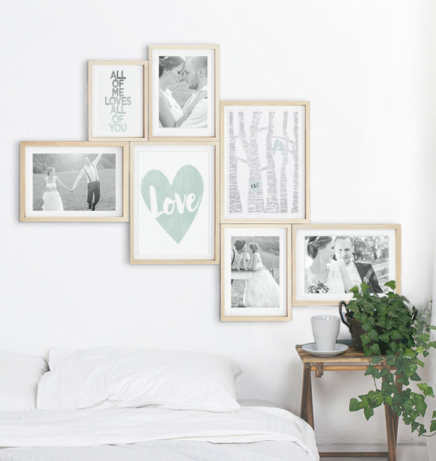 Gepersonaliseerde Valentijn en Trouwposters met trouwfotoos