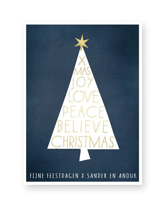Christmas Tree - zwart-wit of kleur Kerst Poster zelf maken