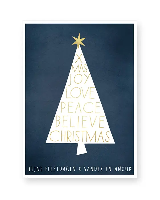 Christmas Tree - zwart-wit of kleur Kerst Poster zelf maken