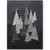 Poster Kerstbomen Abstract Monochroom Zwart Wit Kerst Poster Denneboom van Printcandy - Printable kerstposters