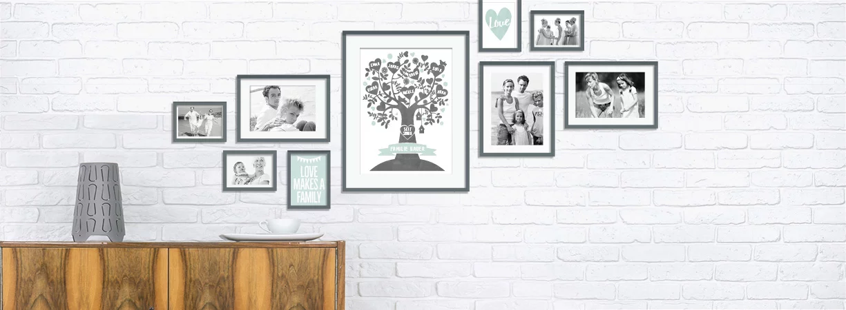 ‘Family’ muur collage met foto’s