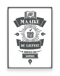 Cadeautje voor juf en meester - Gepersonaliseerd - Printcandy