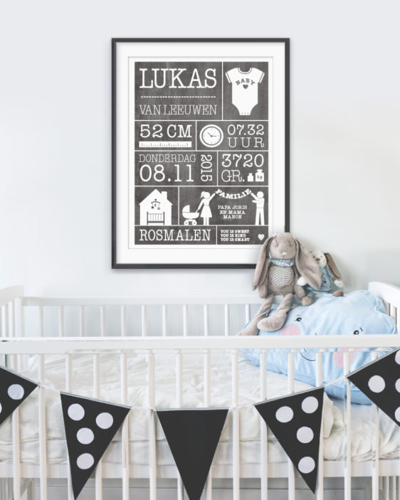 zwart-wit-gepersonaliseerde-baby-geboorte-poster-zelf-online-maken-printcandy