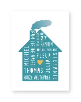 Home Sweet Home Poster - Gepersonaliseerde poster met eigen tekst zelf maken bij Printcandy