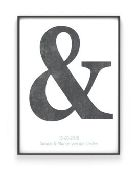 Letter Poster Typografisch | Ampersand Trouwposter | Printcandy