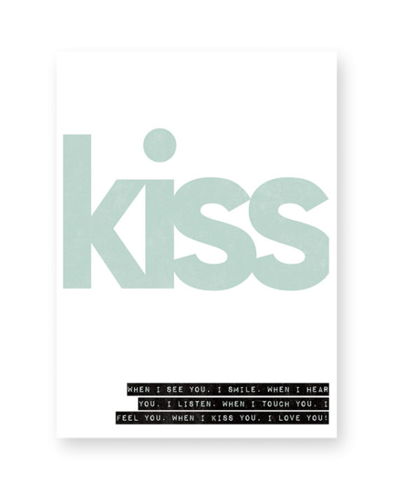 Woord Poster - kiss - met eigen tekst maken bij Printcandy.