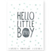 Baby Geboorteposter Jongen | Hello little boy | voor hippe mamas | Printcandy