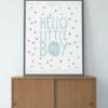 Hello Little Boy Poster - Confetti Geboorteposter voor jongetje met stippen