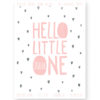 Meisje baby Poster met naam Hello Little One Poster - Confetti Poster voor Babykamer met naam