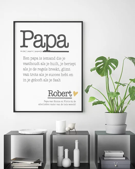 Papa Poster - Woordenboek - met eigen tekst en naam | Printcandy