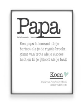 Poster Woord Definitie - Woordenboek poster - Mama met eigen tekst, Printcandy