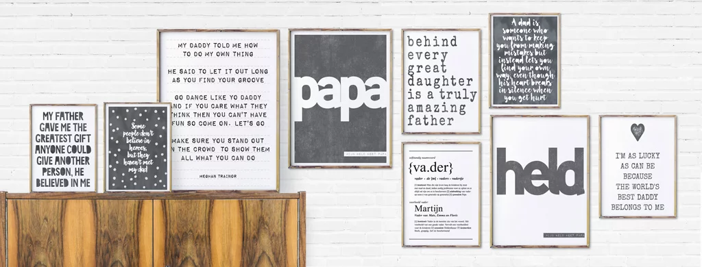 Teksten voor Papa - Zwart-wit Posters met eigen tekst maken - Printcandy