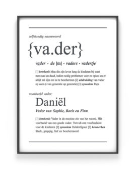 Woordenboek Poster Vader voor papa | Printcandy