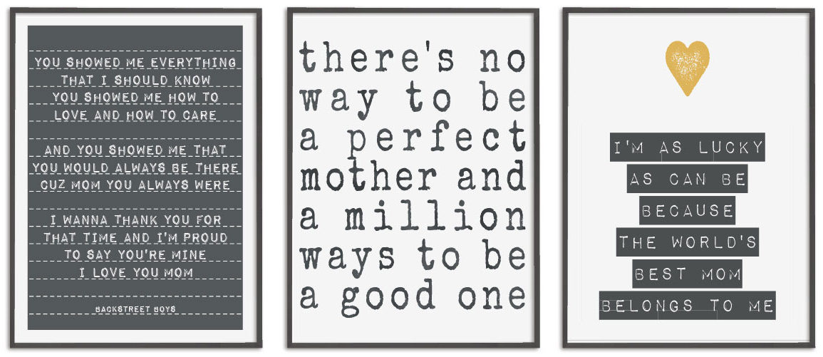 zwart-wit Posters met lieve teksten voor moederdag zelf online maken