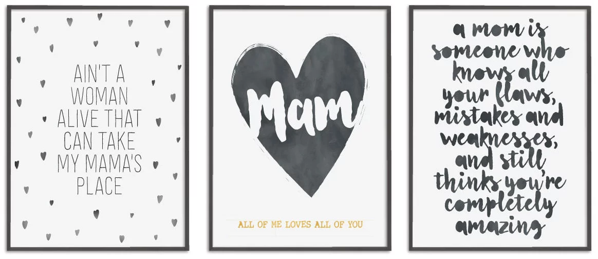 Zwart-wit Posters met woorden en teksten voor Mama