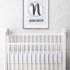 Naam poster Babykamer Naam Poster - Babykamer - Zwart wit met Mint groen