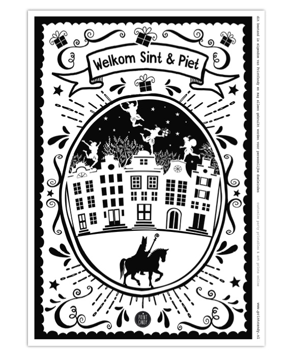 Sint Printable Welkom Poster - Gratis sinterklaas printables van Printcandy