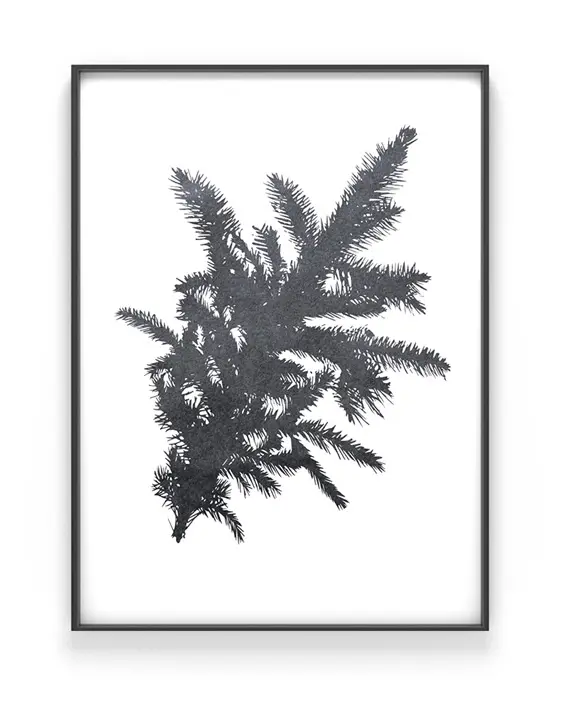 Botanische Kerst Poster in zwart wit óf met kleur
