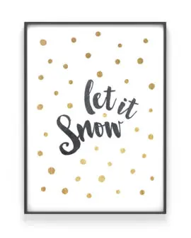 Kerst tekst poster Let it Snow - Printcandy