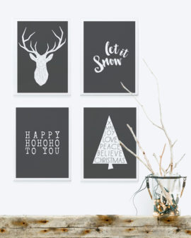 Zwart Wit Kerst Posters maken bij Printcandy