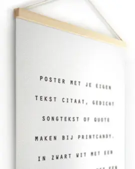 Textielposter met eigen Tekst Canvas Poster maken | Printcandy