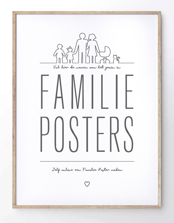 Respectvol Afhaalmaaltijd schrobben Familie Posters ○ Gepersonaliseerde posters van Printcandy