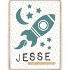 poster met naam en raket-printcandy