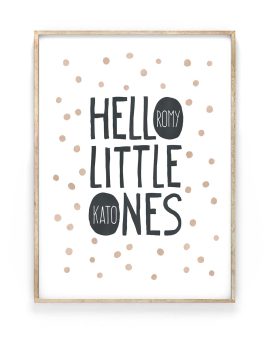 gepersonaliseerde baby geboorteposter Hello little ones - tweeling - Printcandy