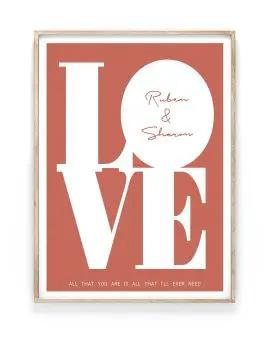 Big Love Poster met namen en eigen tekst | Printcandy