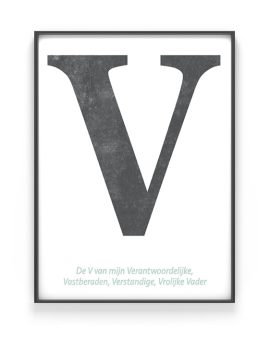 Letter Poster Typografisch - zwart-wit letter poster met eigen tekst voor Vaderdag
