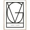 Minimalistische Love Letters Poster | Letter Huwelijks Poster met Namen