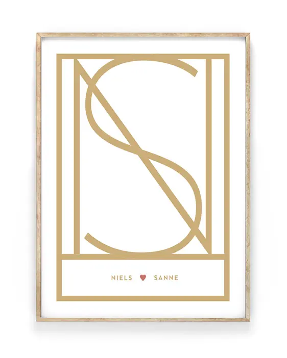 Minimalistische Love Letter Huwelijks Poster