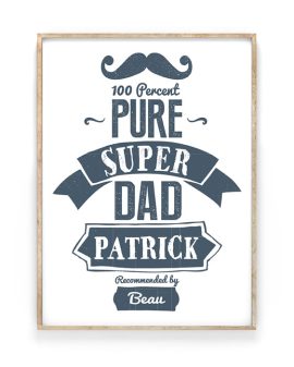 Superdad - Origineel vaderdag cadeau: gepersonaliseerde Super Papa Poster met naam