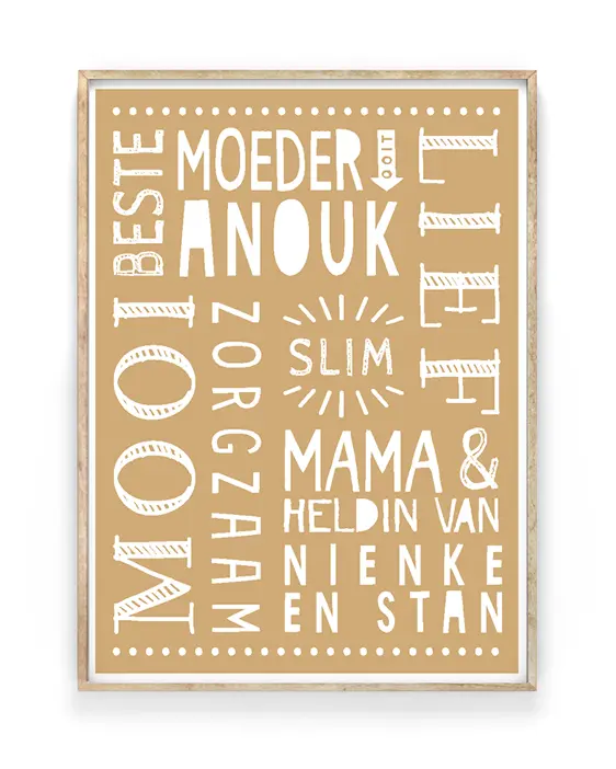 Gepersonaliseerde Mama Poster - Moederdag cadeau