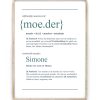 Woordenboek Poster Gepersonaliseerd met Naam | Woord defenitie Moeder | Printcandy