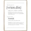 Woordenboek Poster Gepersonaliseerd met Naam | Woord defenitie Vriendin | Printcandy