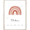 Regenboog Geboorteposter, personaliseerbaar met naam en geboortegegevens | Printcandy