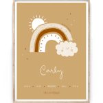 Geboorteposter - Regenboog met Wolk - Printcandy