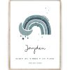 geboorte-poster-regenboog-personaliseerbaar-printcandy-2 Gepersonaliseerde geboorteposter met een afbeelding van een regenboog
