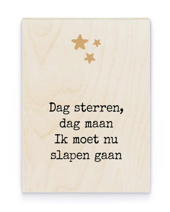 Hout Poster - Schrijf Je Eigen Citaat - Sterretjes