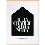 Canvas Poster - Huis met Namen