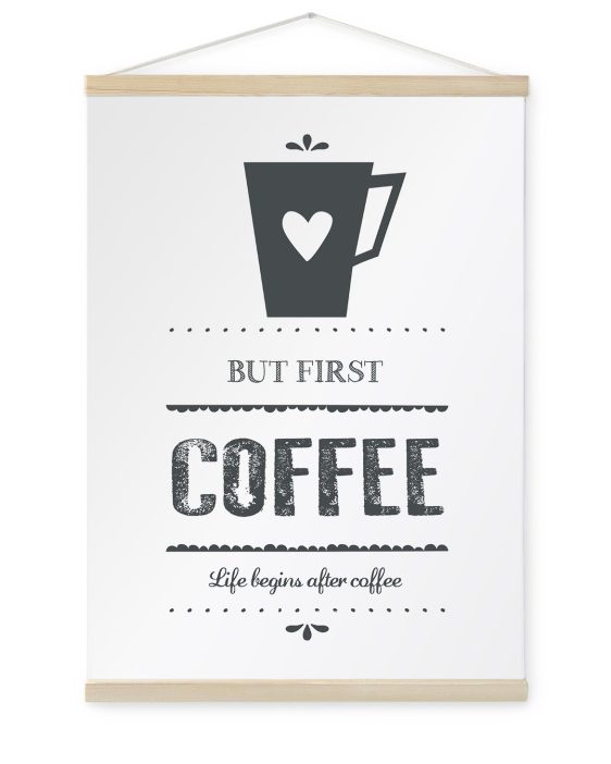 Canvas Poster - Koffie Print