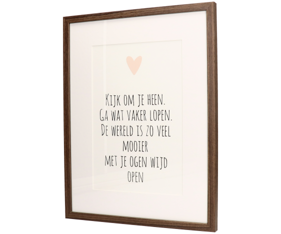 Lijst Hout Walnoot 30 x 40 cm met Passe-Partout