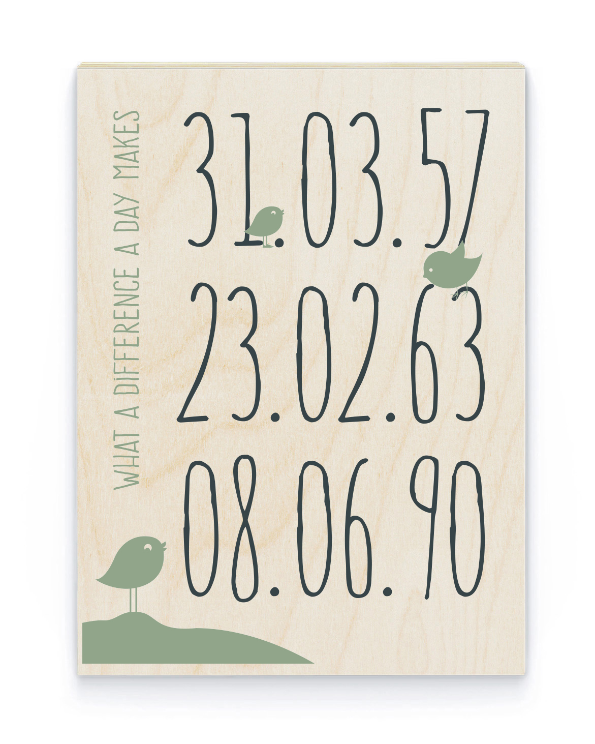 Hout Poster – Special Dates Birds