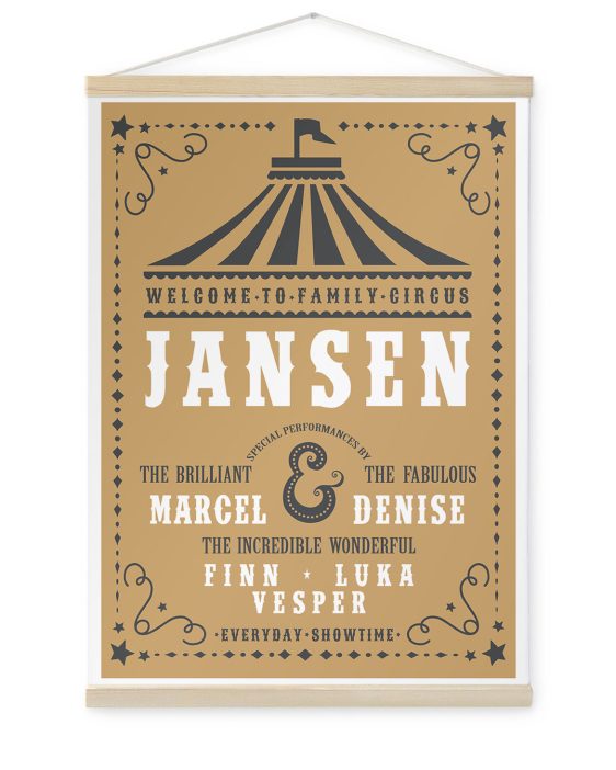 Canvas Poster - Circus met Namen