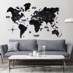 Houten Wereldkaart Europa 2D – Zwart