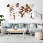 Houten Wereldkaart 3D – Multi