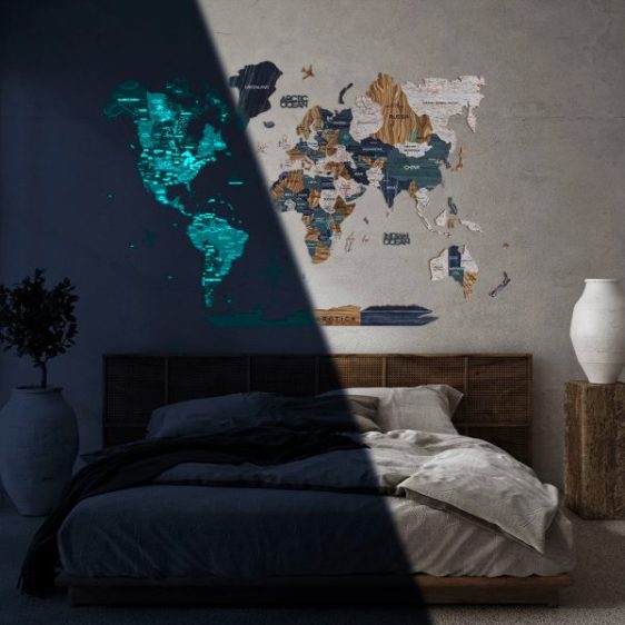 Houten Wereldkaart Europa 3D - Mystery (Glow in the Dark)