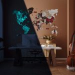 Houten Wereldkaart Europa 3D - Urban (Glow in the Dark)